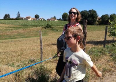 Cani-rando maman et enfants Coise